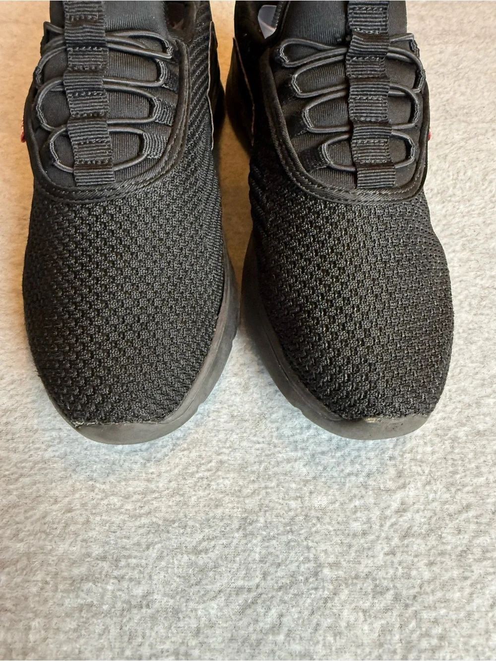 Levi's Men's Black Knit Slip On Casual Sneakers with Red Logo